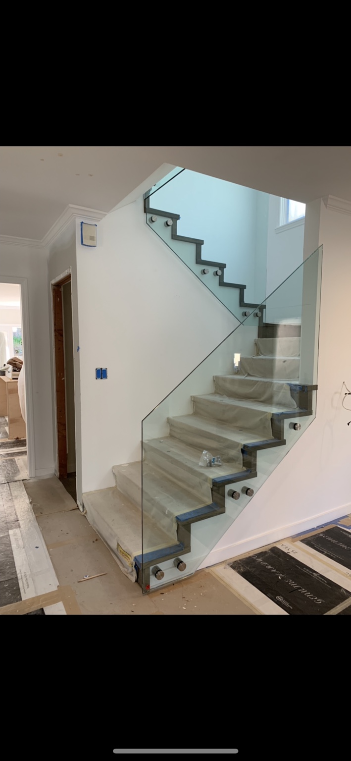 Custom stair glass